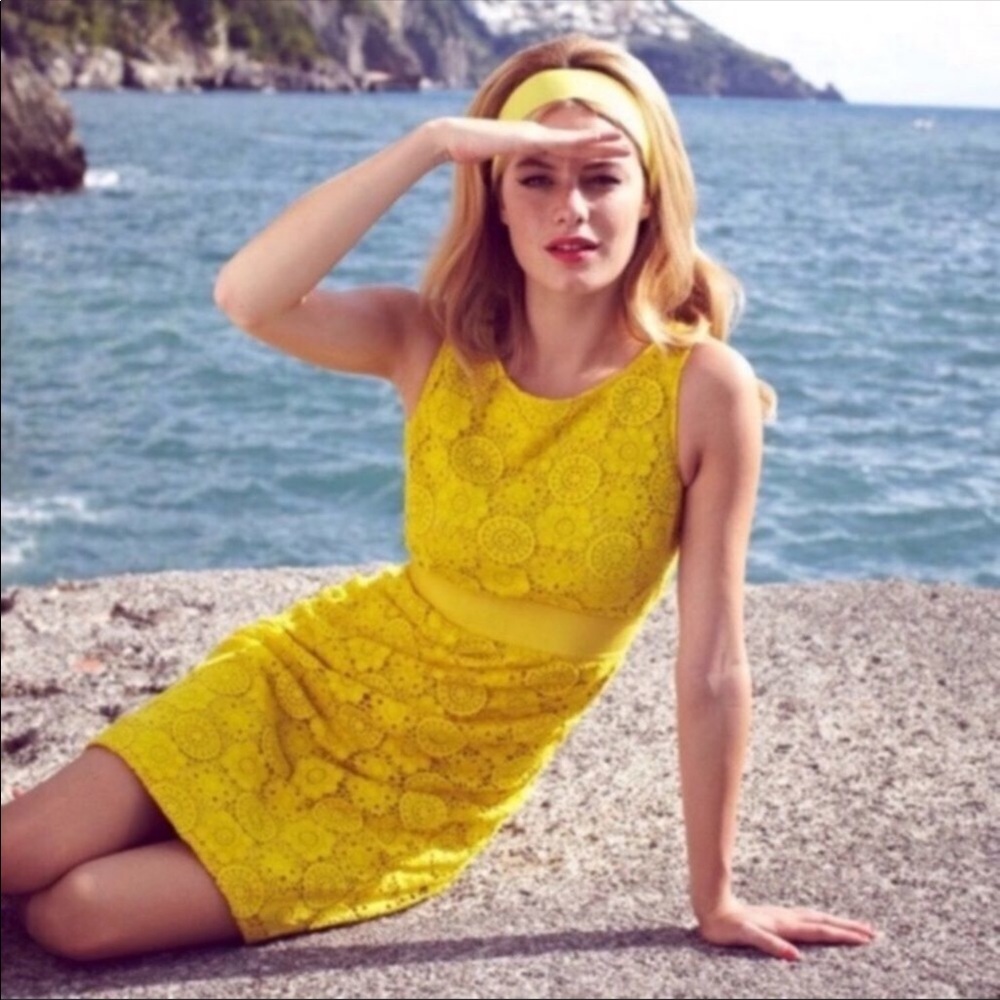 Biden Lace Crochet Sheath Dress - WHITE